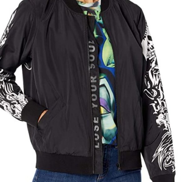 Disney Villains x Heidi Klum Cast Your Curse Bomber Jacket Unisex Graphic Large - Picture 4 of 11
